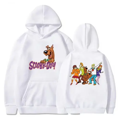 Men's Graphic Print Scooby-Doo Cartoon Hooded Sweatshirt - Long Sleeve V-Neck Casual Streetwear Pullover, Valentine's Day Gift Outfit Clothing