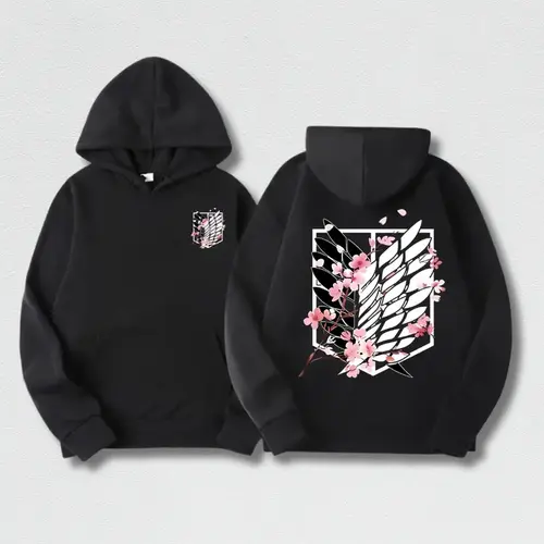 Men's Attack on Titan Graphic Hoodie - Menswear Streetwear Clothing, Harajuku Anime Pullover, Cool Dacron Clothes for Party & Halloween Outfits, S Size Tops, Casual Fashion Apparel, T-Shirt