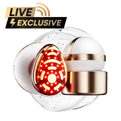 INIA SPHERA At-Home RF & LED Face Lifting Device - Cordless Rechargeable Facial Beauty Instrument with EMS Micro Current, Red Light Therapy, Electroporation, Cryo Cooling for Firm Glowing Skin, Summer Travel Accessory