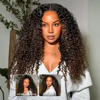 Nadula Spiral Curls Water Curly Summer Wig Chestnut Brown Ombre Burmese 7x5 Lace Wig Twist Out at the End Virgin Human Pre-everything Tangle-Free 16-24 Inches Soft Bouncy Hair TikTokShopBackToSchool SoHoChic