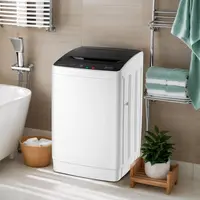 ROVSUN 17.8/25/30LBS Washing Machine, Full-Automatic Portable Washer with Stainless Steel Drum, Electric Laundry Machine, Washer and Spin Dryer Combo with Drain Pump for Home, Apartment,sohochic