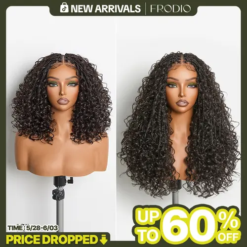 Frodio Veralux™ Fiber Braided Top Water Wave Wig 13x6 Lace Front | Glueless, Wear & Go, Boho Braids Water Wave Wig – Premium Fiber, Beginner Friendly#SohoChic