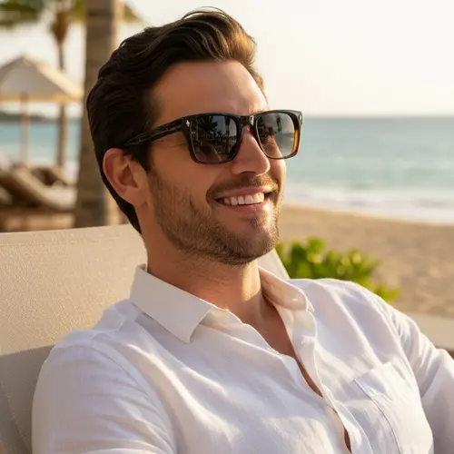 CATERSIDE 1/2/3 Counts Unisex Vintage Square Sunglasses, Casual Shades with Case, High-End Acetate Temple Tips, Casual Style, Perfect for Beach, Weddings, Parties & Driving