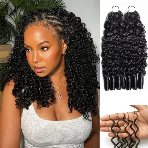 Celie Hair Feather Crochet Hair Human Hair Extensions Pre-Separated 50g/Pack Burmese Curly, Indian Curly, Kinky Curly Miracle Knots Natural Feel Easy Install #SummerVibes
