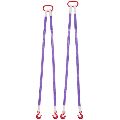 【toolupgrade】VEVOR Polyester Lifting Strap Set, 2Pcs 5Ft 1.18In Wide 2-Leg Bridle Slings with Hooks, 4400LB High Capacity Thickened Wear-Resistant Rigging Slings for Factory Lift, Engines, Cranes, Hoists, Truck