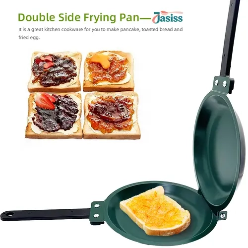 Non-stick Double-sided Round Skillet with Handle - Thermal Cooking Appliances, Quick-Cooking, Easy to Flip, Beginner Friendly Stainless Steel Cookware for Pancakes, Omelets, Nonstick Pans & Woks,sohochic