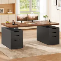 Sedeta 55-Inch Ergonomic Adjustable Desk - Auto-Adjust Tech-Integrated Modern Home Office Workstation with 6 Drawers, Storage, Power Outlets & Specified Height Range (Multi-Drawer Computer Workstation), Modern Computer Workstations, Drawers Desks & Workst