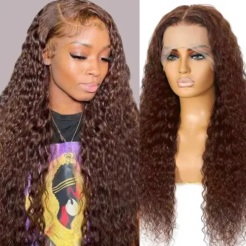 [30inch Only $115]Nervoss Colorful 30in 13X6 Chocolate Brown Deep Wave HD Transparent Lace Front Wigs Human Hair 99J Red Burgundy Colored Deep Wigs 4/27 Highlight Ombre Human Hair Curly Wigs Black Deep Wigs Pre Plucked With Baby Hair  Summervibes