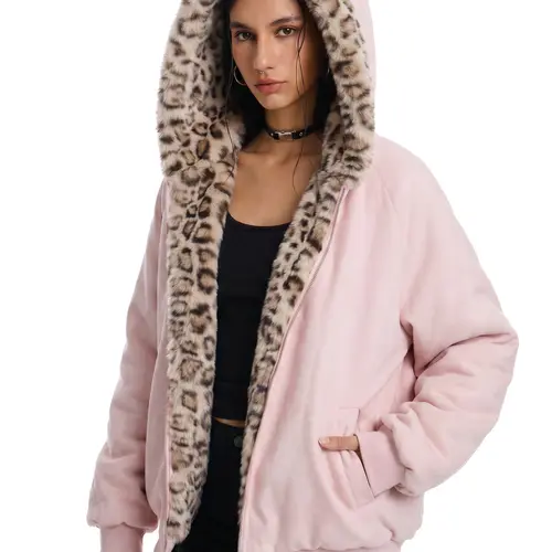 FDR Oversized Faux Suede Cozy Jacket with Cat Ears & Leopard Print Soft Warm Faux Fur Lining Unisex  Womenswear Sweatshirts Fall Fashion Coat Winter Outfits #TikTokShopBackToSchool