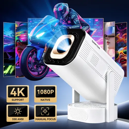 Portable Mini  330 Projector, 4K Supported 1080P Native Projector with WiFi 6 & Bluetooth 5.0, 330 ANSI Home Theater Projector with Built-in Speaker, Wireless Screen Mirroring for iOS/Android, Outdoor Movie Projector,sohochic