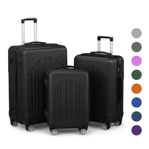 Ubesgoo 3-Piece Hardside Luggage Set - Lightweight ABS Hardside Shell, TSA Locks, 4 Silent Rollers, 20"/24"/28" Sizes (25.6" x 15.8" x 10.2" Max Dimensions), Easy to Carry for Carry-On, Check-In