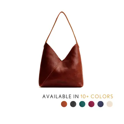 Portland Leather Naomi Shoulder Bag - Real Leather Crossbody & Slouchy Hobo Purse for Women