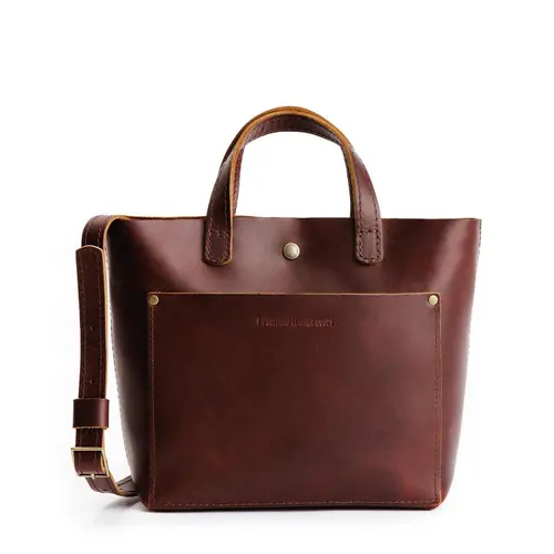 Portland Leather Mini Crossbody Tote Bag - Real Leather Mini Purse & Top Handle Bag for Women