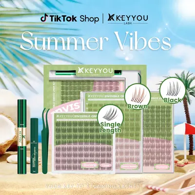 KEYYOU Aurora Muse DIY Lashes Clusters With Invisible Band  Waterproof Long-Lasting | Natural Daily | Festival Lash Extension 8-16MIX Mascara Alternative Lash #sohochic