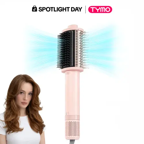 TYMO AIRBEAM 4.0 High-Speed Hair Dryer Brush for Frizz-Free Blowouts with Smoothing Comb and Ionic Technology, Gift Box Ready Personal Care Appliance; Blow Dryer with a Comb Hot Air Styler Summervibes gift Pink fathersdaygift toolupgrade
