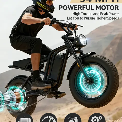 Hieha Adults' 1500W Commuter Ebike - 48V 15.6Ah Battery, 34MPH Speed, 20" Fat Tire All-Terrain Ebikes, Fast Charging, LCD Display, Lightweight Frame, Ideal for Off-Road Rides & Daily Commuting #fathersdaygift toolupgrade