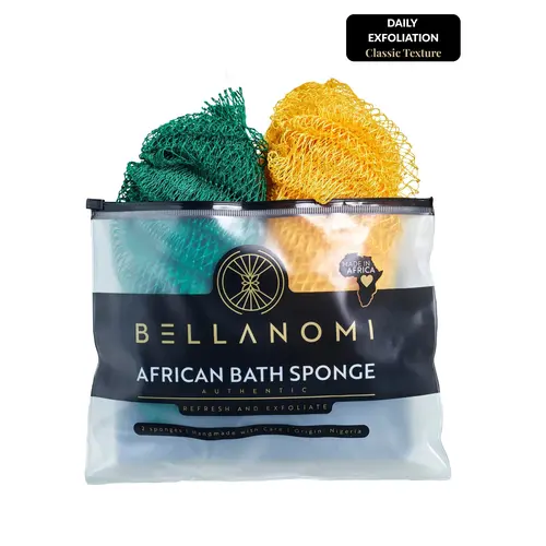 2-Pack African Exfoliating Net Sponge Authentic Ethically Sourced from Nigeria for Smooth Skin