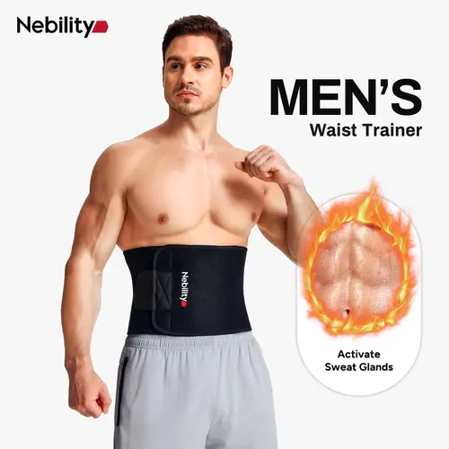 【Nebility】Men's  Waist Trainer Trimmer Compression Vest Steel Bone Support  Outdoor Sport Exercise Athletic Shapewear Fitness Zipper,fathersdaygift