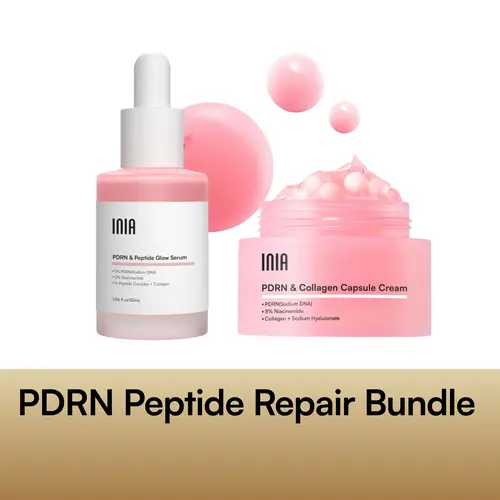 INIA PDRN + Peptide Selfcare Repair Bundle - Cream & Serum Duo with Salmon DNA, Niacinamide for Deep Repair, Radiant, Firmly Hydrated Skin, Safe for Sensitive Skin,back to school,back to school haul,sohochic