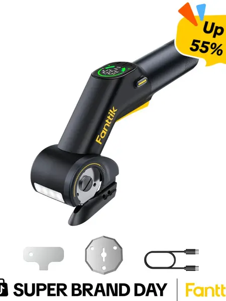 Fanttik R200 Pro BowGuide Cordless Electric Cardboard Cutter - 2-Speed Rechargeable Rotary Box Cutter with LED Display, 2 Blades, Bi-Dir Cut, Type-C USB, Unisex Adult Tools and Gadgets, Easyswap Tech Gift for Him, Wallpaper Work Tool, Gifts For Him, Work,