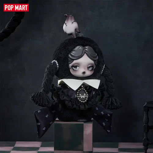 POP MART SKULLPANDA × Wednesday Plush（Classic Dress Version）