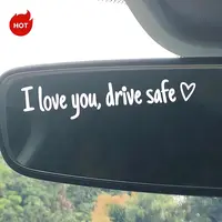 4x Inspirational "I Love You Drive Safe" Slogan Stickers (10x2cm Simple Design) - Windshield Decal, Rearview Mirror Decor, Cute Automotive Exterior Accessories, Ideal for Drivers, SummerVibes, Sticker, Windshield Decal Car Stickers,toolupgrade