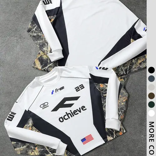 Men's Autumn Winter Comfortable Versatile Stylish Branch Ball Jersey, Trendy Sports Wear, Casual Fashion for Men, Casual Sportswear