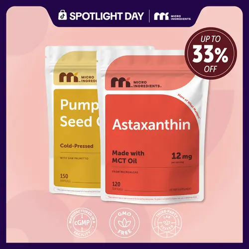 Mermaid Glow bundle: Astaxanthin 120 Softgels & Pumpkin Seed Oil with Saw Palmetto 150 Softgels