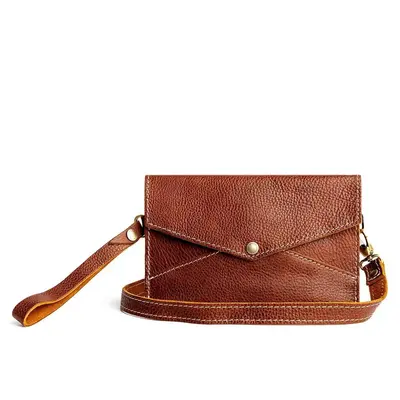Portland Leather Envelope Convertible Crossbody - Versatile Carry Option - Leather Crossbody, Clutch Style, Adjustable Strap, Snap Closure