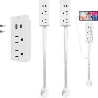 Rotating Wall Outlet Extender – 2 AC + USB-C/A Ports (34" Extension, Wall-Mountable & ETL Certified) | Space-Saving Power Solution for Home & Office,Portable ,easy to use