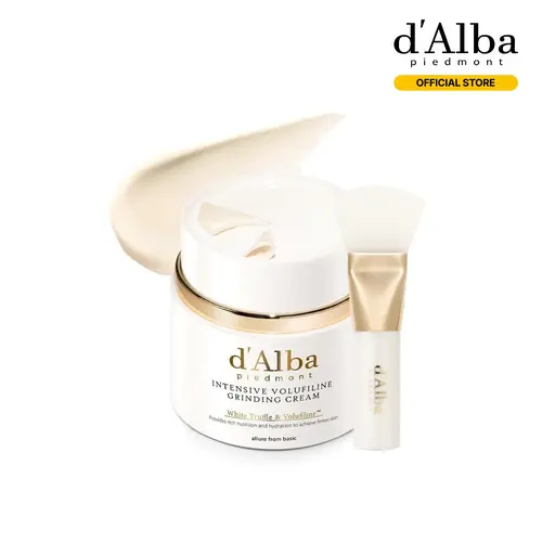 [OFFICIAL d'Alba] White Truffle Intensive Volufiline Grinding Cream - Skin Firming Vegan Collagen Cream & Moisturizer (1.58 fl oz) Hydrating Moisture