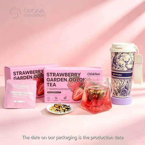 OG Summer Limited Edition Strawberry Garden Oolong Tea Beverage - 80g (8gx10 Packs) Infused with Snow Pear, Kiwi, Roselle
