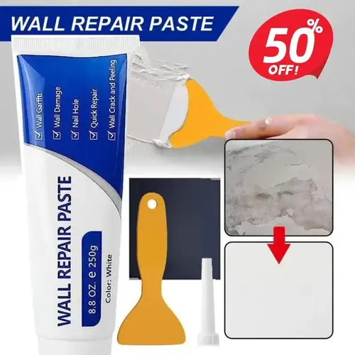 Home Drywall Patch Repair Kit - 250g Quick-Drying Wall Mending Agent, 50% Off Heavy-Duty Sealant Built for Concrete Repair Needs, Instant Grab Water-Resistant Adhesive Caulk, Self-Adhesive Paste for Fast Fixes