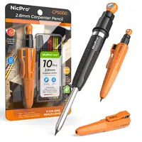 Nicpro Magnetic Mechanical Carpenter Pencils Set - 2.8mm Pencil, Sharpener, 10 Refills, Magnetic Pickup Tool, Precise Deep Hole Marking Tool for Construction Work Accessories