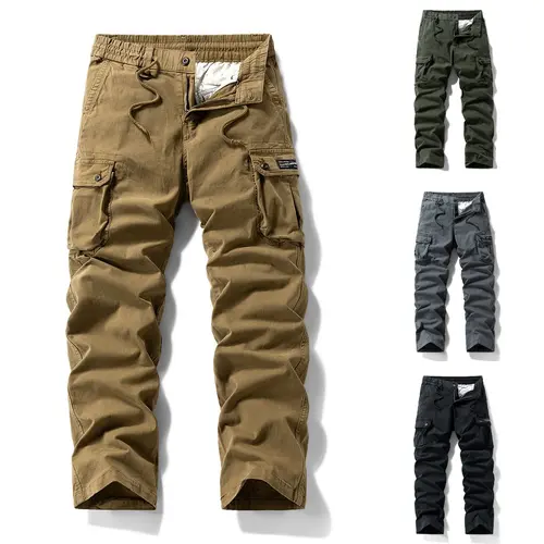 Menswear Plain Men's Pants - Washed Vintage, Loose Tapered Work Style, Classic Fit, Versatile for Work & Casual Wear, Unique Vintage Wash Finish,clothes for back to school,first day of school outfits,sohochic