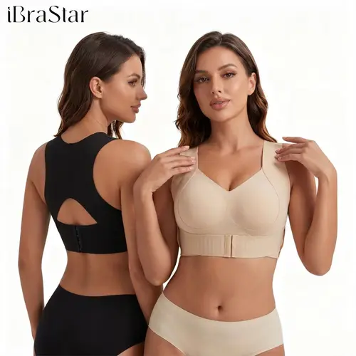 Posture Bra, women’s beige wireless bra, soft breathable non-removable molded cups, yoga fitness sportswear for gym and daily training, summer vibes bra Soft Comfy Bra Seamless Shaping Bras push up bra bras for women minimizer bra jelly bra