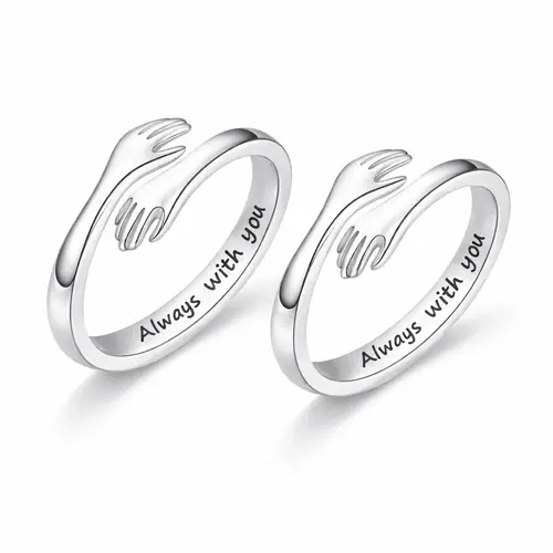 YLNWH Hug Ring for Daughter/Granddaughter Valentine’s Day Gift – “I Will Always Love You” (No Ring Box)