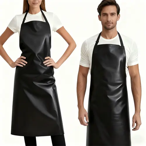 2 Pack Heavy-Duty Waterproof Rubber Vinyl Adjustable Bib Aprons for Adults - 40" Extra Long Chemical Resistant Industrial Bibs, Kitchen Cooking Aprons for Grill/Dishwash, Year-Round Use, Two Packs,sohochic