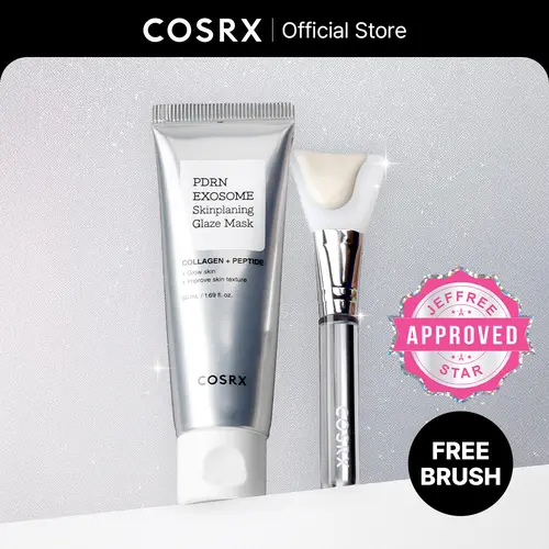 [COSRX Official] PDRN-Exosomes Skinplaning Glaze Mask (50ml) with Silicone Brush, Unisex Intensive Collagen Peel Face Mask for Smooth Repair, Plump Skin, Brighter Skin, Moisture Boost, Night Routine Skincare