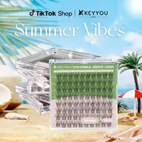 KEYYOU Venus Single Length DlY Lash Cluster Invsible Band Natural 8mm 10mm 12mm 14mm 16mm Waterproof Long-Lasting Eyelashes Extensions 80pcs C Curl Easy to Use for Flawless Look #sohochic