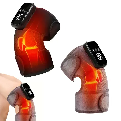 Wireless Multi-Joint Vibratory Massage Device - 5000mAh Rechargeable, 3 Temperature Settings, 3 Vibration Modes, Heating Pad for Knee Hip Pain Relief, Body Massage, Extra Straps Included, Adult Self-Care Gift (Thanksgiving, Father’s Day)