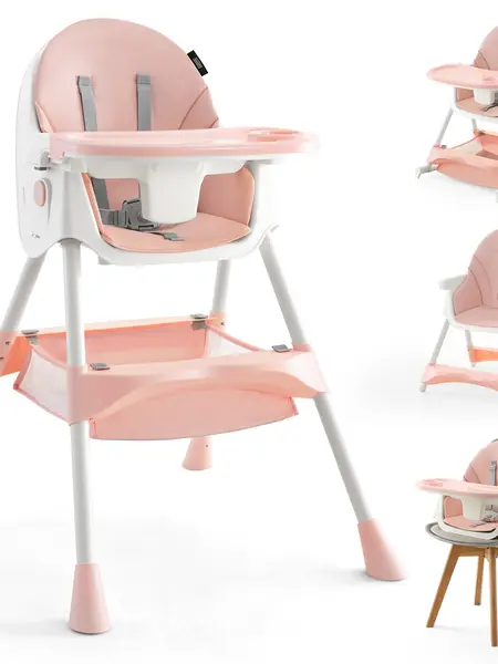 [ sohochic ]HARPPA High Chair, Modern 6-in-1 Convertible with PU Leather Seat for Babies & Toddlers, Family Friendly Foldable Design with Removable Tray & 5-Point Harness, Portable High Chair, Highchairs For Babies And Toddlers, Toddler Dining Chair