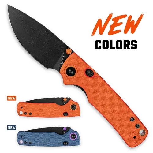 Vosteed Porcupine Thumbstud EDC Pocket Knife - 2.99" 14C28N  Blade - Top Liner Lock, Thumb Hole Micarta/G10 Handle - Camping, Hiking Knives