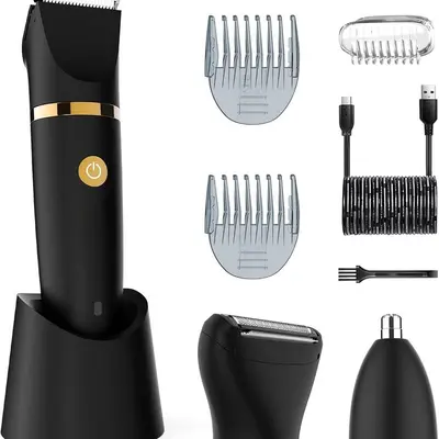 Hair Trimmer for Men, Manscape Ball Pubic Hair Trimmer, 3 in 1   Kit for Groin,   Electric Shaver Razor,  for  and , Gifts for Men, Black #fathersdaygift