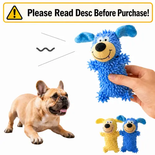 Kawiwi Interactive Dog Squeaky Toy with Durable Chenille Fabric for Dental Care & Active Exercise Plush Pet Toy for Throwing and Catching Games and Interactive Play Between Owners and Dogs, Only For Small/Medium/Calm Breeds