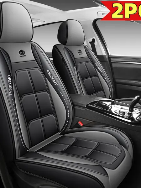 Automotive Seat Covers - 2 Piece Sets, Comfortable Durable Leather-Look Protector, Easy Install, Easy On/Off Keeps Upkeep Simple, Universal Seat Covers for All Cars, Black Car Interior Accessories,toolupgrade