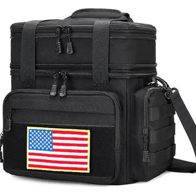HSHRISH T09.Camouflage lunch bags Large Capacity Portable Leak-Proof Refrigerated Tote with Storage Bags for School College Kitchen American Flag Patch Insulated Lunchbox Cooler Insulated Travel Insulated Travel