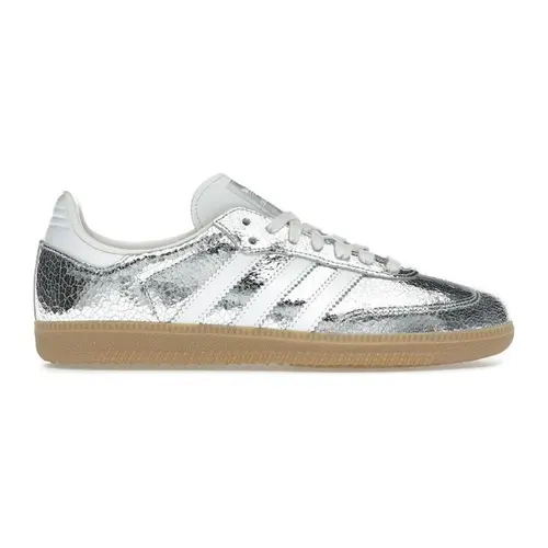 adidas Women's Samba OG Silver Metallic Cracked Leather, from StockX