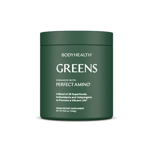 BODYHEALTH Greens with Perfect Amino Nutritional Supplement - 26 Superfoods, Adaptogens, Antioxidants, Energy Boosters for Optimum Performance - Allergen-Free (Vegan, Gluten, Dairy, Non-GMO) - Natural Wellness Support, Adaptogens Antioxidants Nutritional