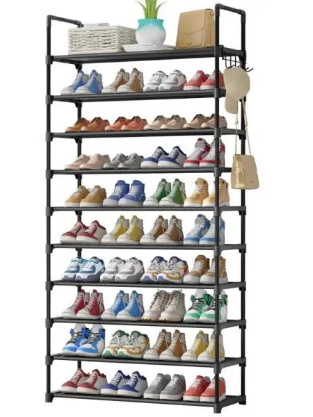 Kitsure Shoe Rack -10-Tier Shoe Organizer with Side Handles for Closet Entryway Bedroom Easy Assembly Storage Shelf for Versatile Placement Summervibes,dorm essentials,home decor,Sneaker Collection Storage